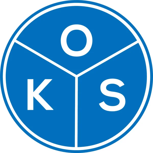Beyaz arka planda OKS harfi logo tasarımı. OKS yaratıcı harflerin baş harfleri logo kavramı. OKS harf tasarımı.