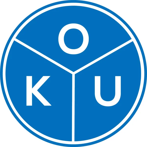 Disegno Del Logo Della Lettera Oku Sfondo Bianco Oku Creativo — Vettoriale Stock