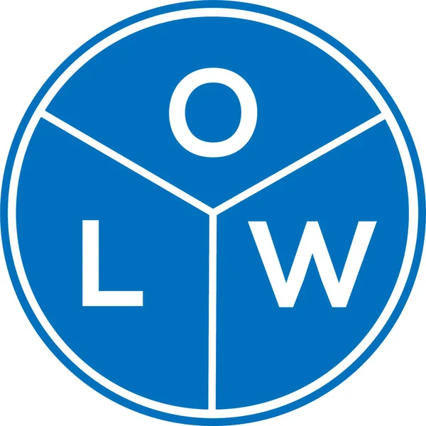 Beyaz arka planda OLW harf logosu tasarımı. OLW yaratıcı harflerin baş harfleri logo kavramı. OLW harf tasarımı.