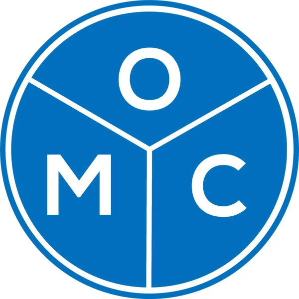 Beyaz arka planda OMC harf logosu tasarımı. OMC yaratıcı harflerin baş harfleri logo kavramı. OMC harf tasarımı.