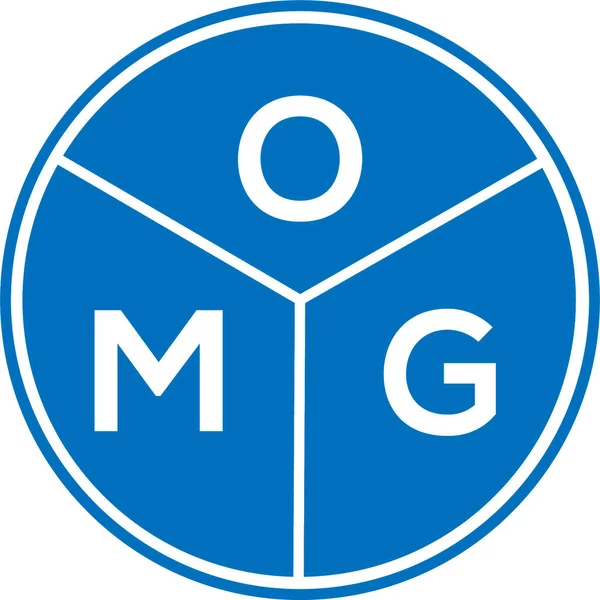 Beyaz arka planda OMG harf logosu tasarımı. OMG yaratıcı harflerin baş harfleri logo konsepti. OMG harf tasarımı.