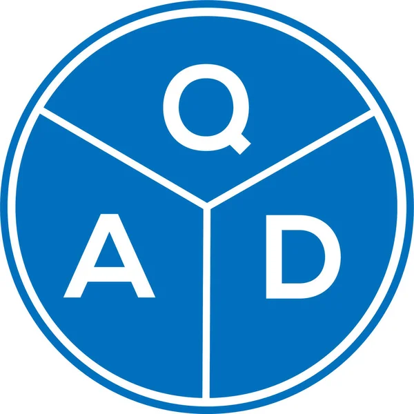 白色背景的Qad字母标识设计 Qad创意的首字母首字母标识概念 Qad字母设计 — 图库矢量图片