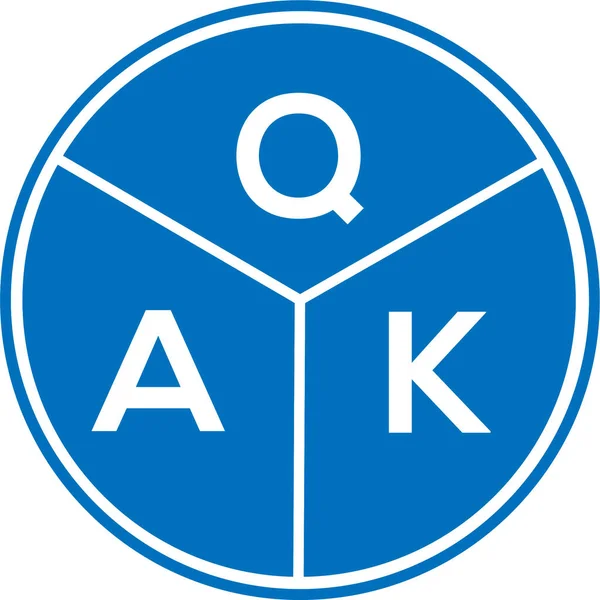 Beyaz arka planda QAK harf logosu tasarımı. QAK yaratıcı harflerin baş harfleri logo kavramı. QAK harf tasarımı.