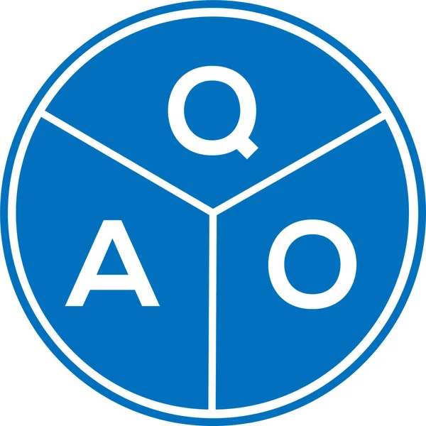 Qao字母标识的白底设计 Qao创意首字母首字母标识概念 Qao字母的名称 Qao字母标识的白色背景设计 Qao创意首字母首字母标识概念 Qao字母设计 — 图库矢量图片