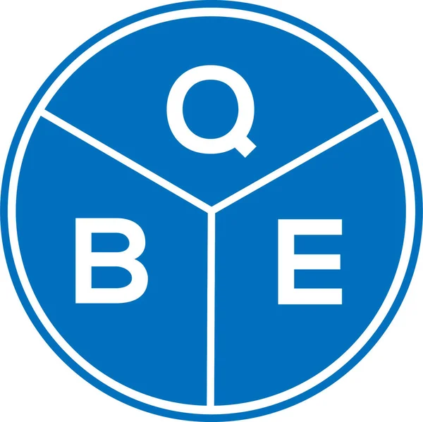 白を基調としたQbeの文字ロゴデザイン Qbeクリエイティブイニシャルレターロゴコンセプト Qbeレターデザイン — ストックベクタ