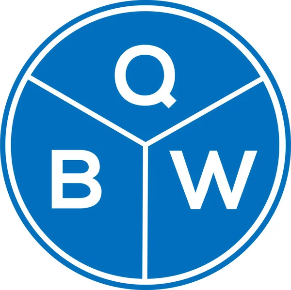 Beyaz arkaplanda QBW harf logosu tasarımı. QBW yaratıcı harflerin baş harfleri logo kavramı. QBW harf tasarımı.