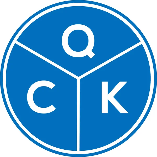 Logo Lettera Qck Disegno Sfondo Bianco Qck Creativo Iniziali Lettera — Vettoriale Stock