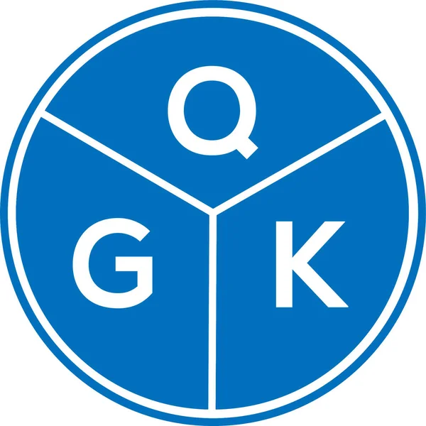 Beyaz arkaplanda QGK harf logosu tasarımı. QGK yaratıcı harflerin baş harfleri logo kavramı. QGK harf tasarımı.