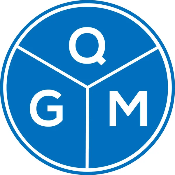 Beyaz arkaplanda QGM harf logosu tasarımı. QGM yaratıcı harflerin baş harfleri logo kavramı. QGM harf tasarımı.