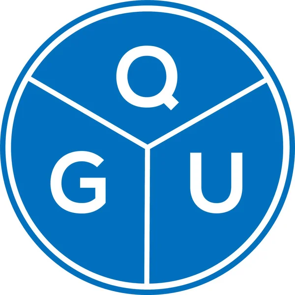 Разработка Логотипа Qgu Белом Фоне Креативные Инициалы Qgu Буквенная Концепция — стоковый вектор