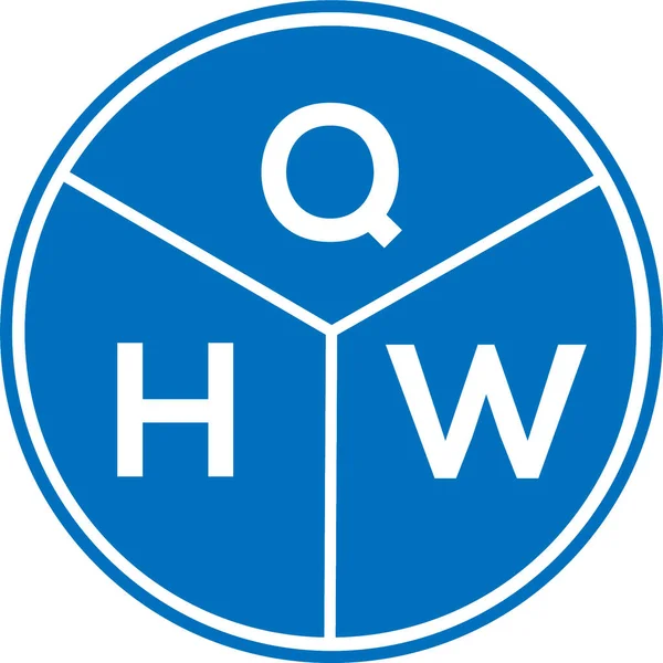 Beyaz arkaplanda QHW harf logosu tasarımı. QHW yaratıcı harflerin baş harfleri logo kavramı. QHW harf tasarımı.