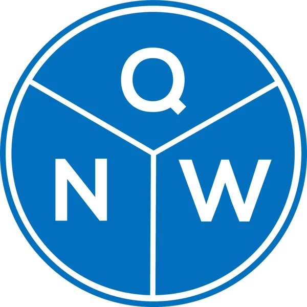 Beyaz arkaplanda QNW harf logosu tasarımı. QNW yaratıcı harflerin baş harfleri logo kavramı. QNW harf tasarımı.