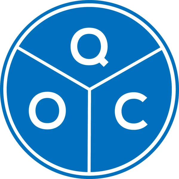 Дизайн Логотипа Qoc Белом Фоне Концепция Логотипа Креативными Инициалами Qoc — стоковый вектор