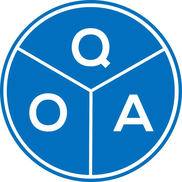 ホワイトを基調としたQoaレターロゴデザイン Qoaクリエイティブイニシャルレターロゴコンセプト Qoaレターデザイン — ストックベクタ