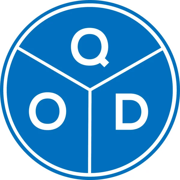 Beyaz arka planda QOD harfi logo tasarımı. QOD yaratıcı harflerin baş harfleri logo konsepti. QOD harf tasarımı.