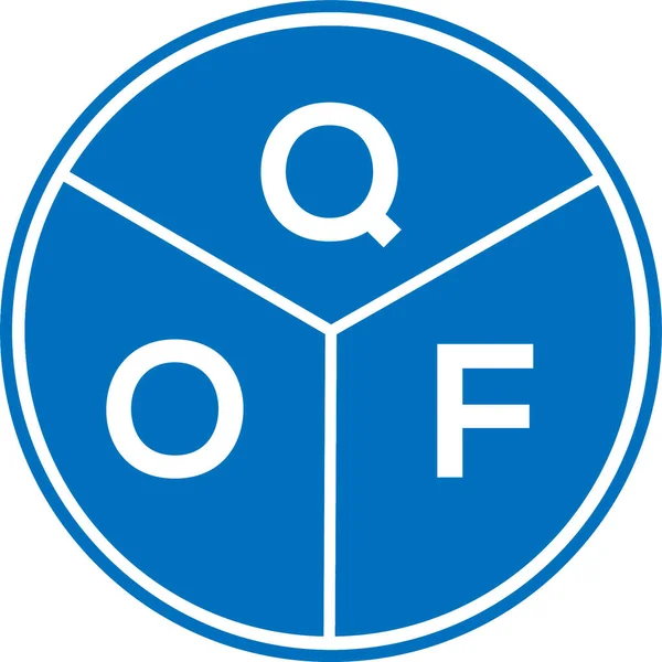 Дизайн Логотипа Qof Белом Фоне Концепция Логотипа Креативными Инициалами Qof — стоковый вектор