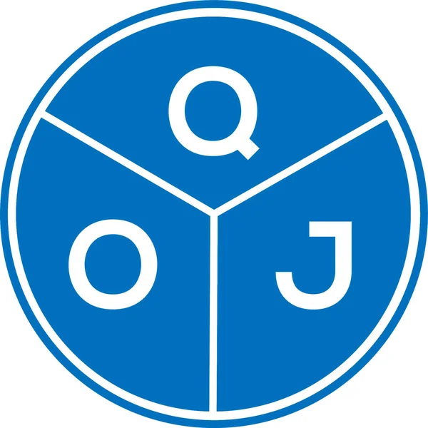 Дизайн Логотипа Qoj Белом Фоне Концепция Логотипа Креативными Инициалами Qoj — стоковый вектор