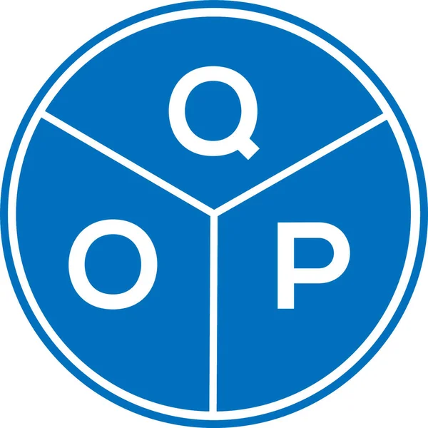 Beyaz arkaplanda QOP harf logosu tasarımı. QOP yaratıcı harflerin baş harfleri logo kavramı. QOP harf tasarımı.