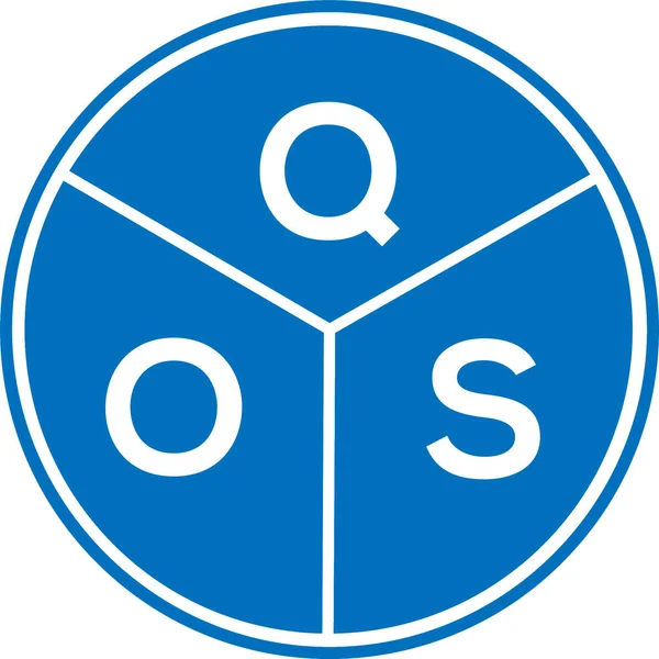 Beyaz arkaplanda QOS harf logosu tasarımı. QOS yaratıcı harflerin baş harfleri logo kavramı. QOS harf tasarımı.