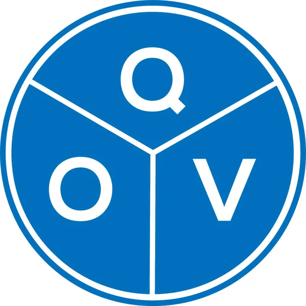 Дизайн Логотипа Qov Белом Фоне Концепция Логотипа Инициалами Qov Дизайн — стоковый вектор