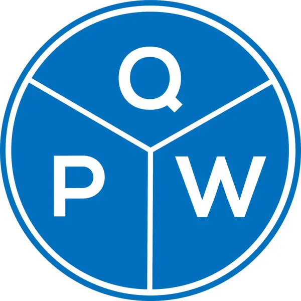 Beyaz arkaplanda QPW harf logosu tasarımı. QPW yaratıcı harflerin baş harfleri logo kavramı. QPW harf tasarımı.