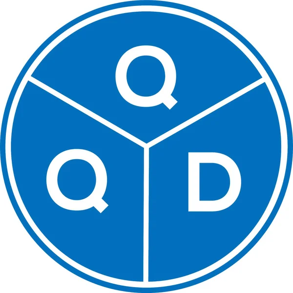 白を基調としたQqdレターロゴデザイン Qqdクリエイティブイニシャルレターロゴコンセプト Qqd文字設計 — ストックベクタ