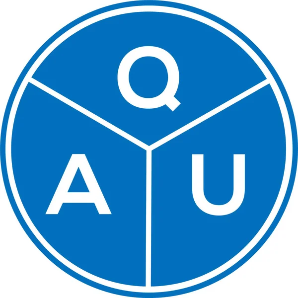 Qau Brev Logotyp Design Vit Bakgrund Qau Kreativa Initialer Brev — Stock vektor