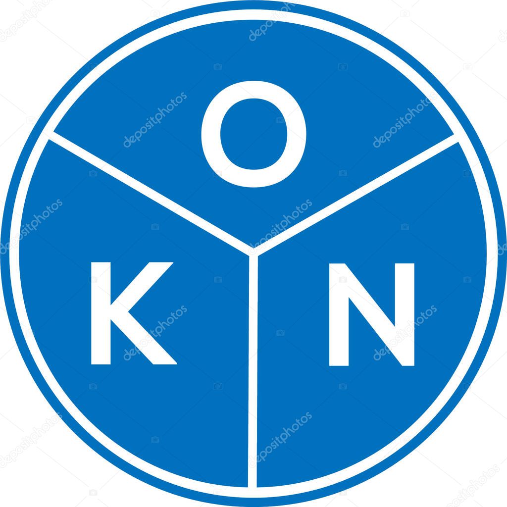 OKN letter logo design on white background. OKN creative initials letter logo concept. OKN letter design.