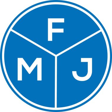 Beyaz arka planda FMJ harf logosu tasarımı. FMJ yaratıcı harflerin baş harfleri logo kavramı. FMJ harf tasarımı.