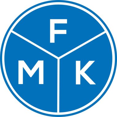 Beyaz arkaplanda FMK harf logosu tasarımı. FMK yaratıcı harflerin baş harfleri logo kavramı. FMK harf tasarımı.