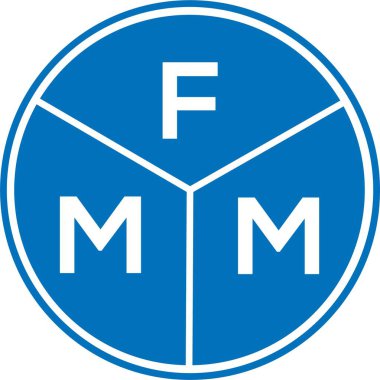 Beyaz arkaplanda FMM harf logosu tasarımı. FMM yaratıcı harflerin baş harfleri logo kavramı. FMM harf tasarımı.