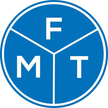 Beyaz arkaplanda FMT harf logosu tasarımı. FMT yaratıcı harflerin baş harfleri logo kavramı. FMT harf tasarımı.