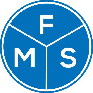 Beyaz arka planda FMS harfi logo tasarımı. FMS yaratıcı harflerin baş harfleri logo kavramı. FMS harf tasarımı.