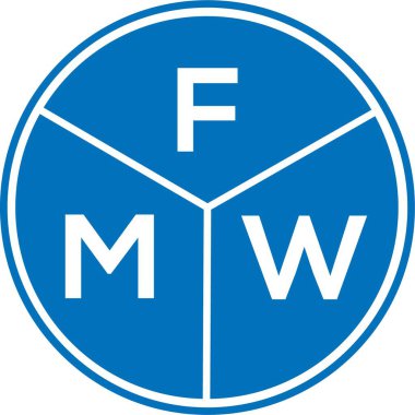 Beyaz arka planda FMW harf logosu tasarımı. FMW yaratıcı harflerin baş harfleri logo kavramı. FMW harf tasarımı.