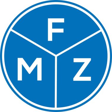 Beyaz arkaplanda FMZ harf logosu tasarımı. FMZ yaratıcı harflerin baş harfleri logo kavramı. FMZ harf tasarımı.