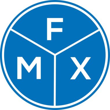 Beyaz arkaplanda FMX harfli logo tasarımı. FMX yaratıcı harflerin baş harfleri logo kavramı. FMX harf tasarımı.