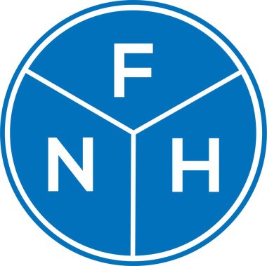 Beyaz arka planda FNH harf logosu tasarımı. FNH yaratıcı harflerin baş harfleri logo kavramı. FNH harf tasarımı.