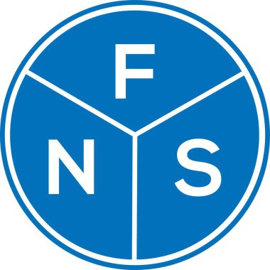Beyaz arka planda FNS harf logosu tasarımı. FNS yaratıcı harf logosu konsepti. FNS harf tasarımı.