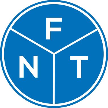 Beyaz arka planda FNT harf logosu tasarımı. FNT yaratıcı harf logosu konsepti. FNT harf tasarımı.