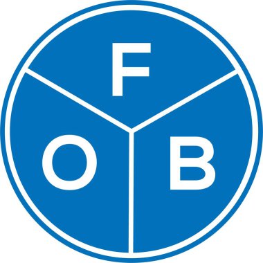 Beyaz arka planda FOB harfi logo tasarımı. FOB yaratıcı harflerin baş harfleri logo kavramı. FOB harf tasarımı.