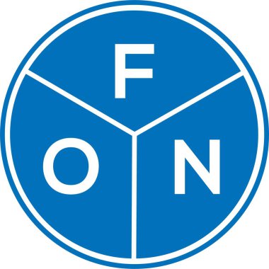 Beyaz arka planda FON harfi logo tasarımı. FON yaratıcı harflerin baş harfleri logo kavramı. FON harf tasarımı.