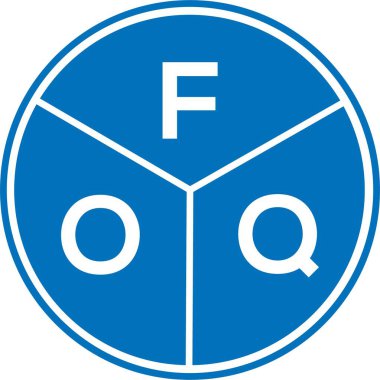 Beyaz arka planda FOQ harfi logo tasarımı. FOQ yaratıcı harflerin baş harfleri logo kavramı. FOQ harf tasarımı.