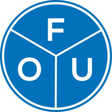 Beyaz arka planda FOU harf logosu tasarımı. FOU yaratıcı harf logosu konsepti. FOU harf tasarımı.