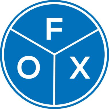 Beyaz arkaplanda FOX harfi logo tasarımı. FOX yaratıcı harflerin baş harfleri logo kavramı. FOX harf tasarımı.