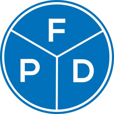 Beyaz arka planda FPD mektup logosu tasarımı. FPD yaratıcı harflerin baş harfleri logo konsepti. FPD mektup tasarımı.