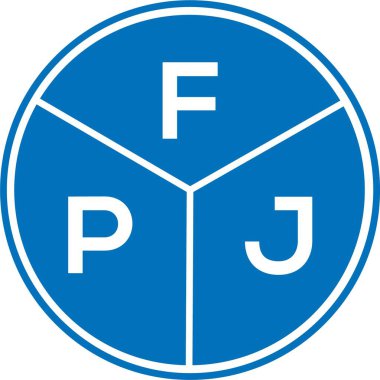 Beyaz arka planda FPJ harf logosu tasarımı. FPJ yaratıcı harflerin baş harfleri logo kavramı. FPJ harf tasarımı.