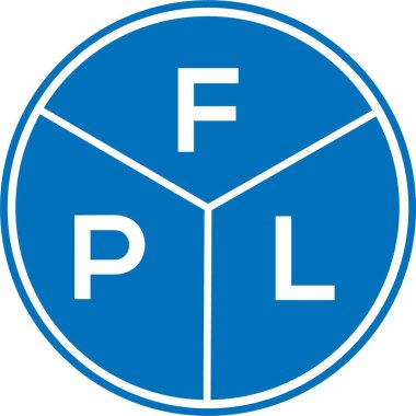 Beyaz arkaplanda FPL harf logosu tasarımı. FPL yaratıcı harflerin baş harfleri logo kavramı. FPL harf tasarımı.
