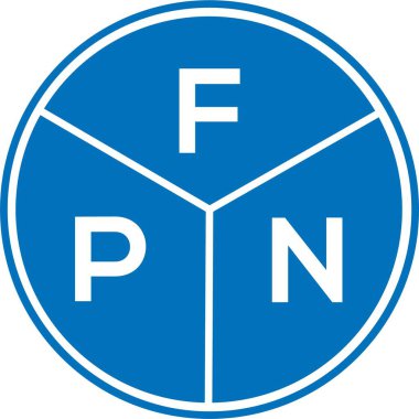Beyaz arka planda FPN harf logosu tasarımı. FPN yaratıcı harflerin baş harfleri logo kavramı. FPN harf tasarımı.