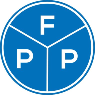 Beyaz arkaplanda FPP harf logosu tasarımı. FPP yaratıcı harflerin baş harfleri logo kavramı. FPP harf tasarımı.