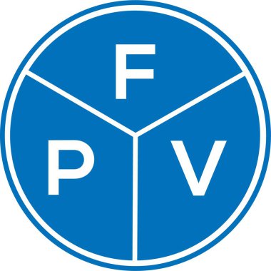 Beyaz arkaplanda FPV harf logosu tasarımı. FPV yaratıcı harflerin baş harfleri logo kavramı. FPV harf tasarımı.